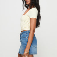 Paulette Denim Mini Skirt Light Wash