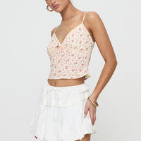Dear London Bubble Hem Mini Skirt White