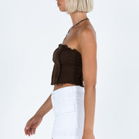 Zakai Cargo Denim Mini Skirt White