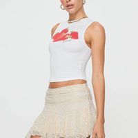 Lifas Lace Mini Skirt Cream