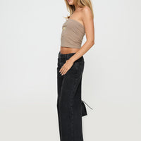 Ellanor Low Rise Straight Leg Jean Washed Black