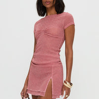 Flattered Shimmer Mini Skirt Pink