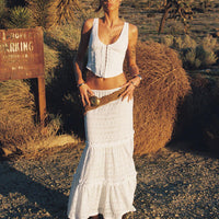 Buttacupe Lace Maxi Skirt White