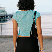 Quotation Diamante Mini Skirt Black