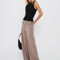 Rinah Belted Pants Brown