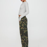Briony Mid Rise Wide Leg Jeans Camouflage