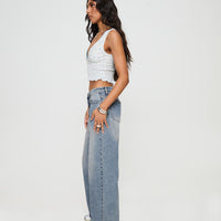 Ronine Low Rise Wide Leg Jeans Light Wash
