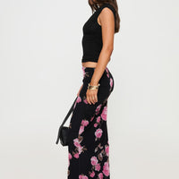 Modalla Maxi Skirt Black Floral