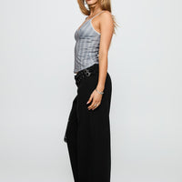 Baccarat Mid Rise Wide Leg Belted Jeans Black