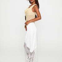 Castelli Lace Maxi Skirt White