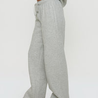 Princess Polly Wide Leg Track Pant Bubble Text Grey Marle / Green