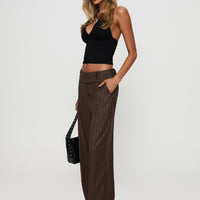 Cedars Low Rise Pant Brown Stripe