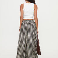 Cartmel Check Maxi Skirt Black / Cream