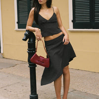 Cabernet Asymmetrical Set Black Polka