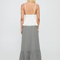 Modern Girl Maxi Skirt Black / White Gingham