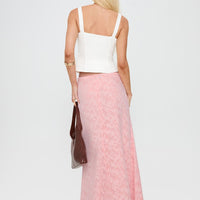 Youthful Spirit Lace Maxi Skirt Pink