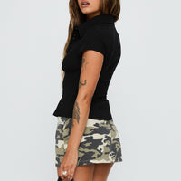 Voltage Denim Mini Skirt Camouflage