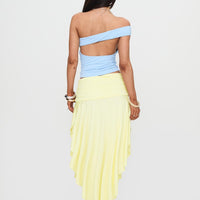 Symphonia Asymmetrical Midi Skirt Butter Yellow