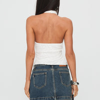 Nickei Denim Mini Skirt Washed Blue