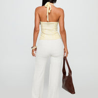 Leisure State Knit Pant White