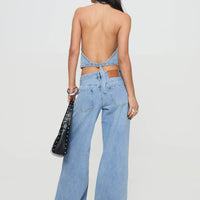 Pearlisle Low Rise Baggy Jeans Light Wash