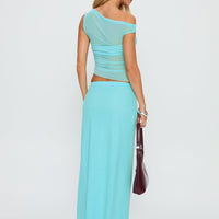 Aristocrat One Shoulder Mesh Set Blue
