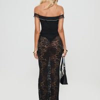 Lombardio Lace Maxi Skirt Black