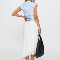 Mathylda Asymmetrical Lace Maxi Skirt White