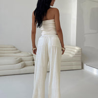Louis Linen Blend Pants Off White