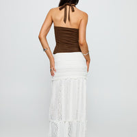 Emanuella Lace Maxi Skirt White