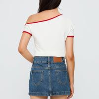 Pitcher Denim Mini Skirt Mid Blue Wash