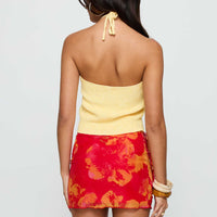 Liloha Frill Mesh Mini Skirt Orange Multi