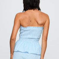 Saskea Strapless Top Blue