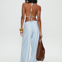 Summer Too Hot Pant Blue Stripe