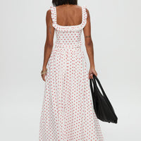 Valerio Maxi Skirt White / Red