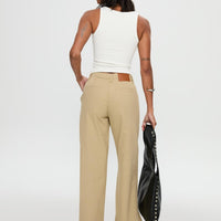 Latitude High Rise Wide Leg Pants Beige