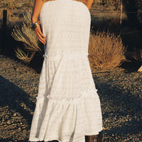 Buttacupe Lace Maxi Skirt White