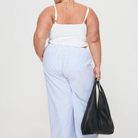 Beach House Pants Blue Stripe Curve
