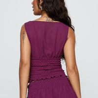 I Belong Shirred Top Wine