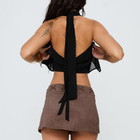 Jordayna Stud Mini Skirt Brown