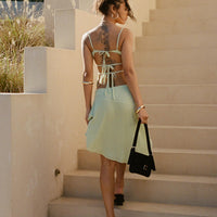 Pappilion Asymmetrical Midi Skirt Sage