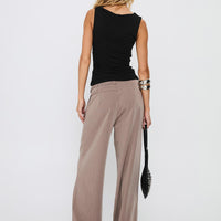 Rinah Belted Pants Brown