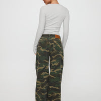 Briony Mid Rise Wide Leg Jeans Camouflage