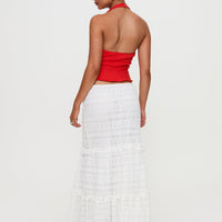Buttacupe Lace Maxi Skirt White