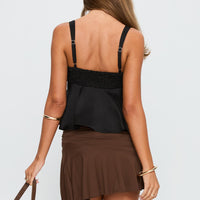 Indulge Yourself Ruched Mini Skirt Chocolate