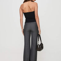 Kinkirk Flared Pants Grey Pinstripe