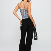 Baccarat Mid Rise Wide Leg Belted Jeans Black