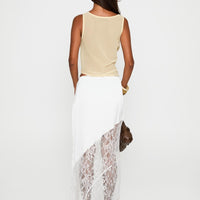 Castelli Lace Maxi Skirt White