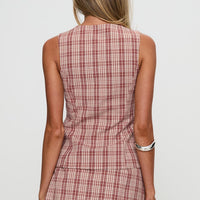 Theodosia Top Red Check