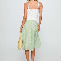 Vettie Midi Skirt Green Multi